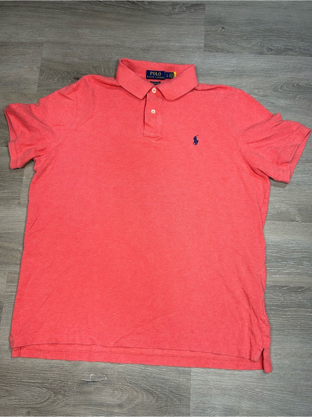 Coral Pink Polo Ralph Lauren Sz L With Navy Pony